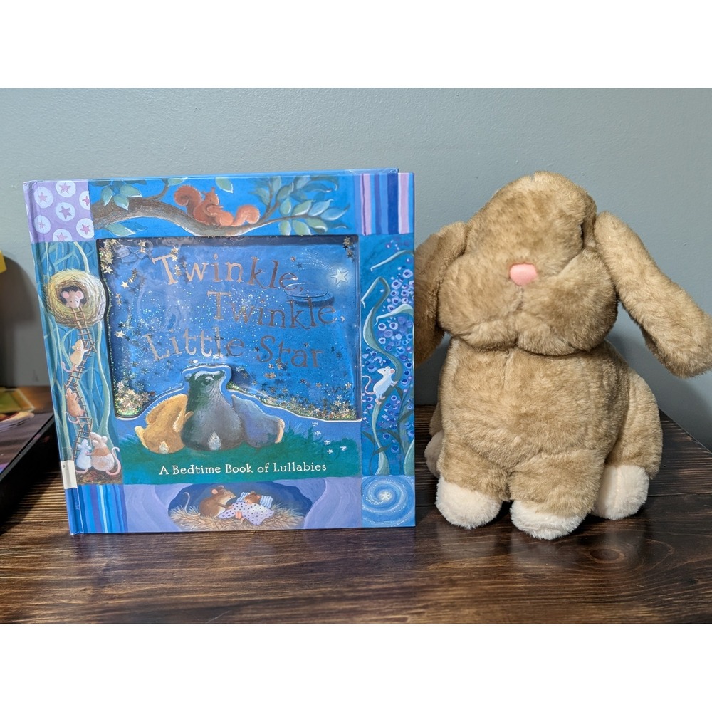 Twinkle Twinkle Little Star Bedtime Lullaby Book and Plush Bunny Rabbit Set